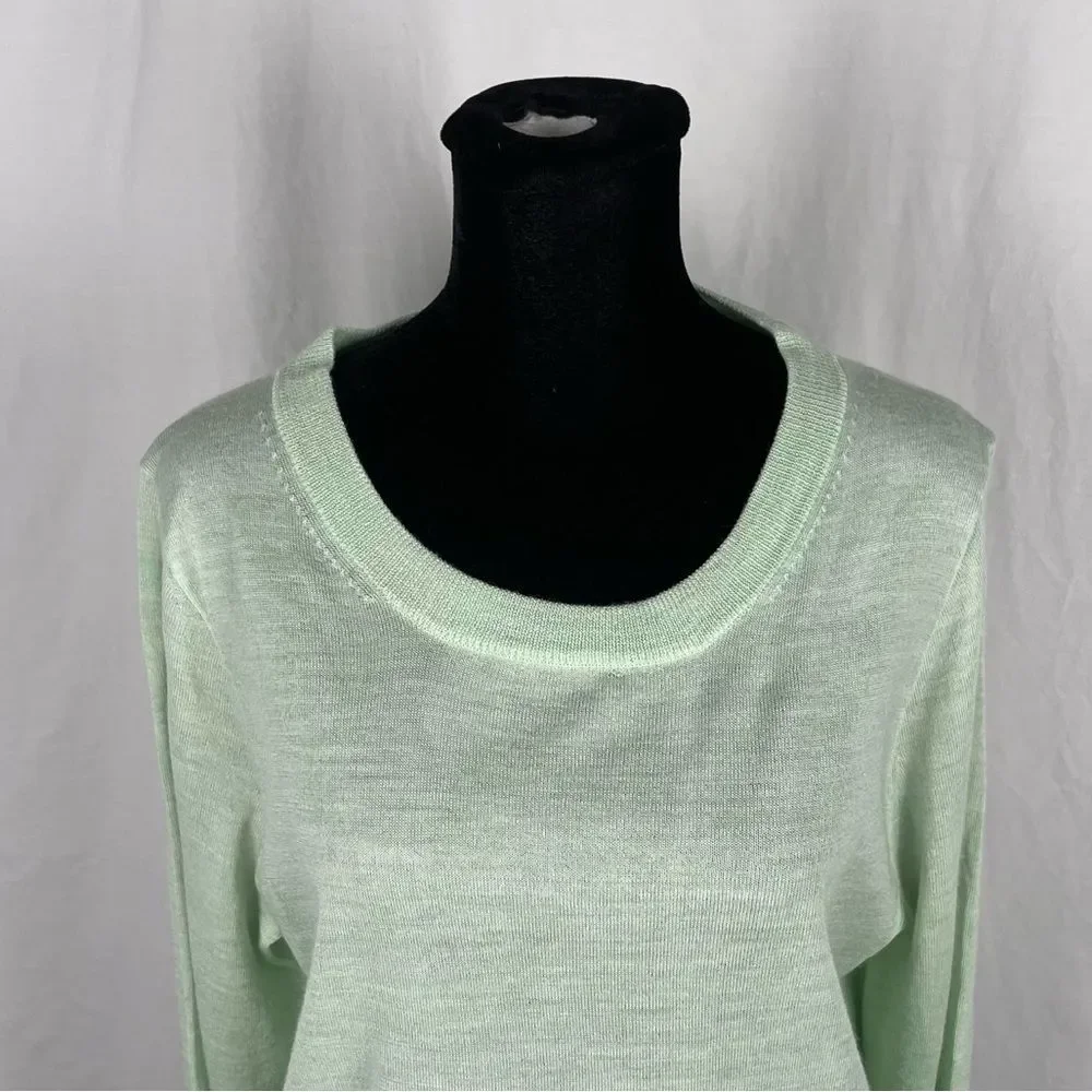 J.Crew Factory NWOT Merino Wool Blend Mint Green Knit Crew Sweater -‎ Women’s L